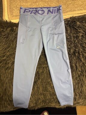 Nike Pro Light Blue Performance Leggings